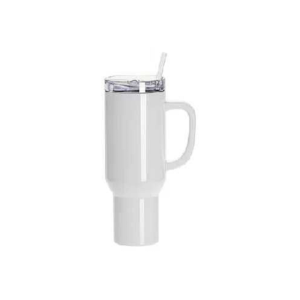 TERMO DE ACERO INOXIDABLE BLANCO 40 OZ (1200 ML) CON TAPA Y PAJILLA - JP DIGITAL EPSON ECUADOR