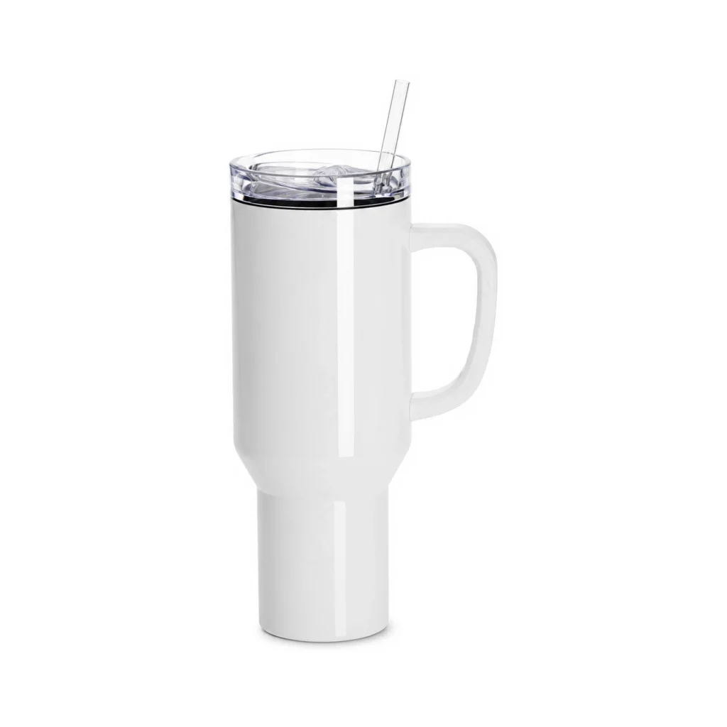TERMO DE ACERO INOXIDABLE BLANCO 40 OZ (1200 ML) CON TAPA Y PAJILLA - JP DIGITAL EPSON ECUADOR