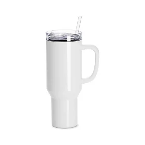 TERMO DE ACERO INOXIDABLE BLANCO 40 OZ (1200 ML) CON TAPA Y PAJILLA - JP DIGITAL EPSON ECUADOR