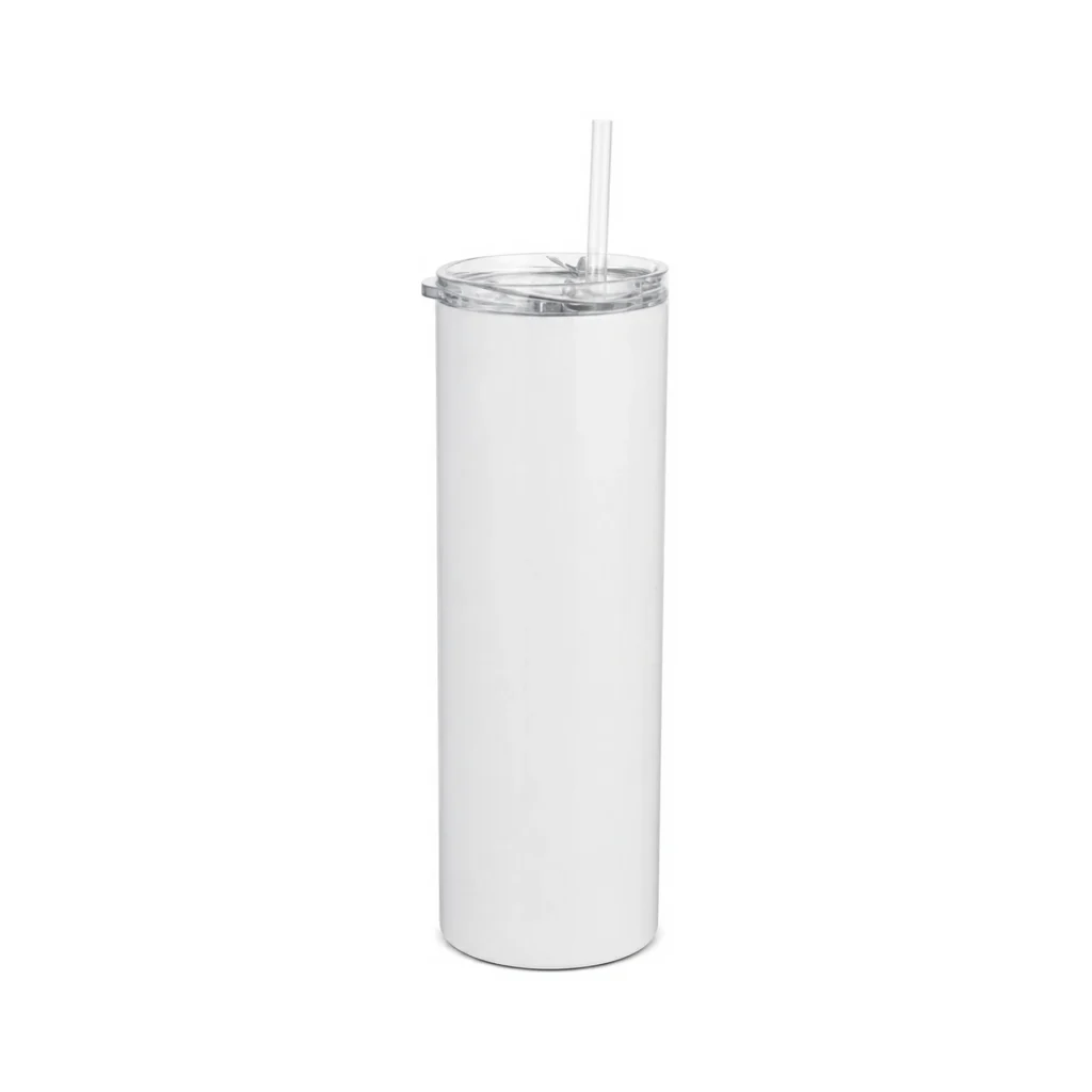 TERMO DE ACERO INOXIDABLE BLANCO 20 OZ (600 ML) CON SORBETE Y TAPA HERMÉTICA - JP DIGITAL EPSON ECUADOR