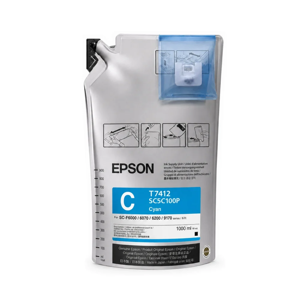 TINTA CYAN EPSON 1000 ML - F6070-F6200-F9200-F9370 - JP DIGITAL EPSON ECUADOR